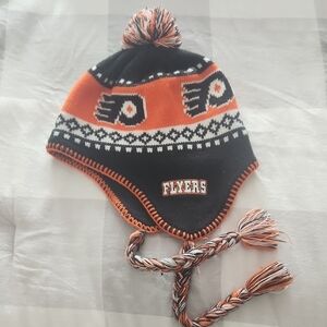 New Era 47 Black and Orange Flyers Knit Ski Hat